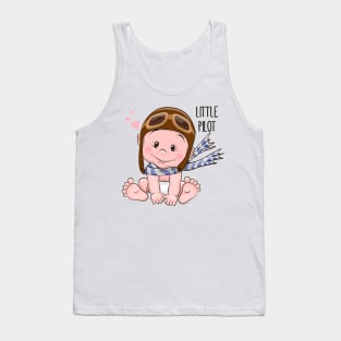 Cute baby in a pilot's hat Tank Top